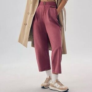 Anthropologie Pilcro Mid-Rise Women’s Pleated Crop Trousers